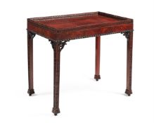 A MAHOGANY SILVER TABLE IN GEORGE III STYLE, IN THE MANNER OF THOMAS CHIPPENDALE, LATE 19TH CENTURY