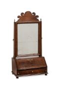 A GEORGE I WALNUT, BURR YEW AND INLAID DRESSING MIRROR, CIRCA 1725