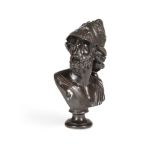 AFTER THE ANTIQUE, A BRONZE BUST OF MENELAUS FRENCH, 19TH CENTURY