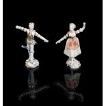 A PAIR OF LUDWIGSBURG FIGURES OF DANCERS, POSSIBLY MODELLED BY JOSEPH NEES, CIRCA 1765