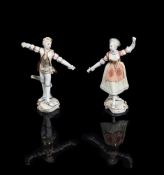 A PAIR OF LUDWIGSBURG FIGURES OF DANCERS, POSSIBLY MODELLED BY JOSEPH NEES, CIRCA 1765