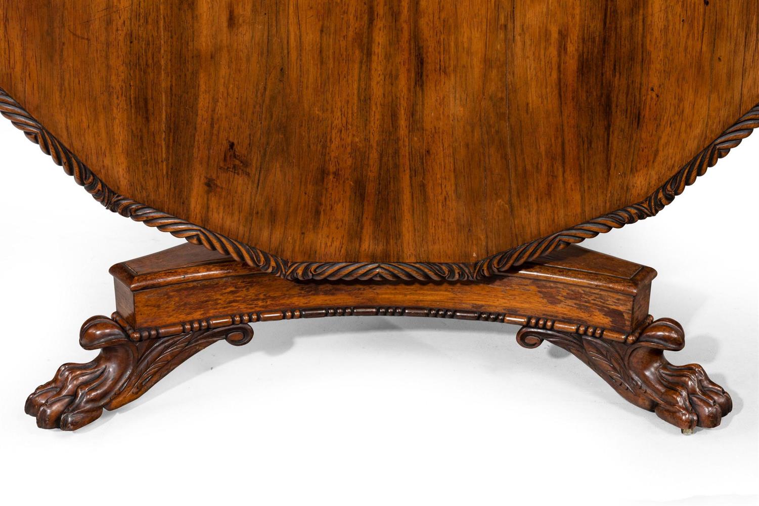 Y A GEORGE IV CARVED ROSEWOOD CENTRE TABLE, POSSIBLY ANGLO-INDIAN, CIRCA 1830 - Image 4 of 4