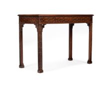 A CARVED MAHOGANY SIDE TABLE, IN THE MANNER OF THOMAS CHIPPENDALE, LATE 19TH CENTURY