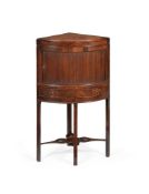 A GEORGE III MAHOGANY CORNER WASHSTAND, THRID QUARTER 18TH CENTURY