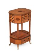 Y A REGENCY SATINWOOD AND BURR YEW ETAGERE CABINET, CIRCA 1815