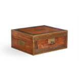 Y A GEORGE IV ROSEWOOD AND BRASS WORK BOX, CIRCA 1823/1824