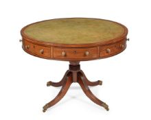 A GEORGE III MAHOGANY DRUM LIBRARY TABLE, CIRCA 1790