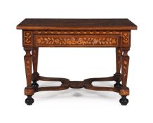 A DUTCH WALNUT AND FLORAL MARQUETRY CENTRE TABLE, MID 19TH CENTURY