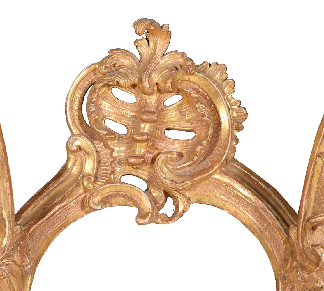 A PAIR OF LOUIS XV CARVED GILTWOOD CONSOLE TABLES, MID 18TH CENTURY - Image 9 of 10