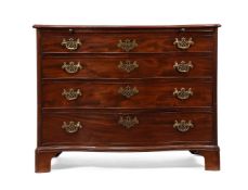 A GEORGE III MAHOGANY SERPENTINE CHEST OF DRAWERS, CIRCA 1770