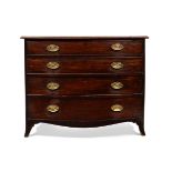 A GEORGE III MAHOGANY BOWFRONT CHEST OF DRAWERS OR COMMODE