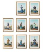 A SET OF EIGHT PHOTOGRAPHIC PRINTS20TH CENTURYComprising of portraits of four court ladies and fou