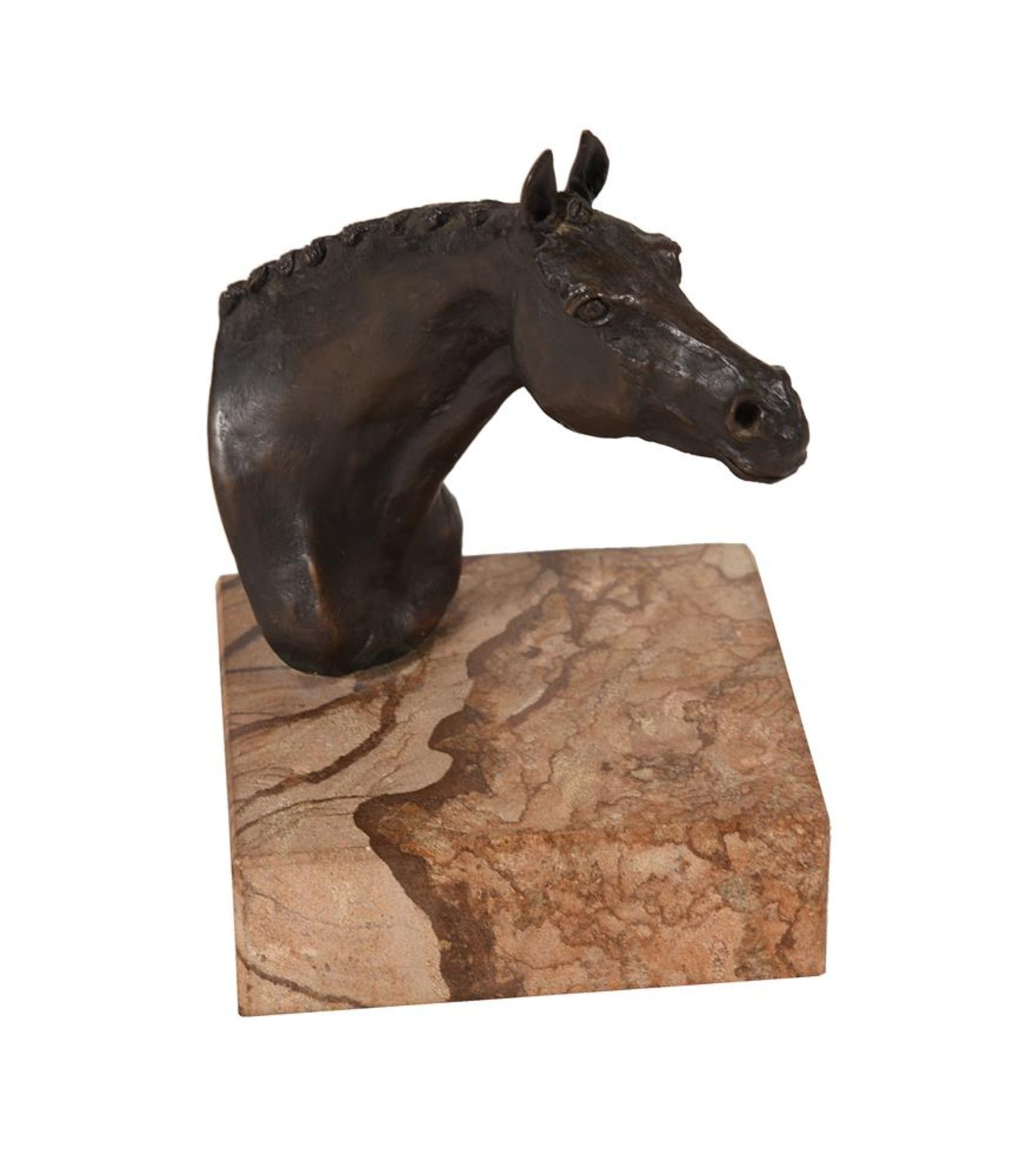 ANNETTE EVERETT (20TH CENTURY, AMERICAN), A BRONZE HEAD STUDY OF A RACE HORSE