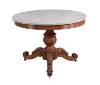 A FRENCH WALNUT AND OAK GUERIDON OR CENTRE TABLE