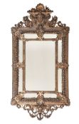 A DUTCH GILT COMPOSITION WALL MIRROR