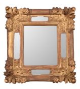 A CONTINENTAL GILTWOOD WALL MIRROR