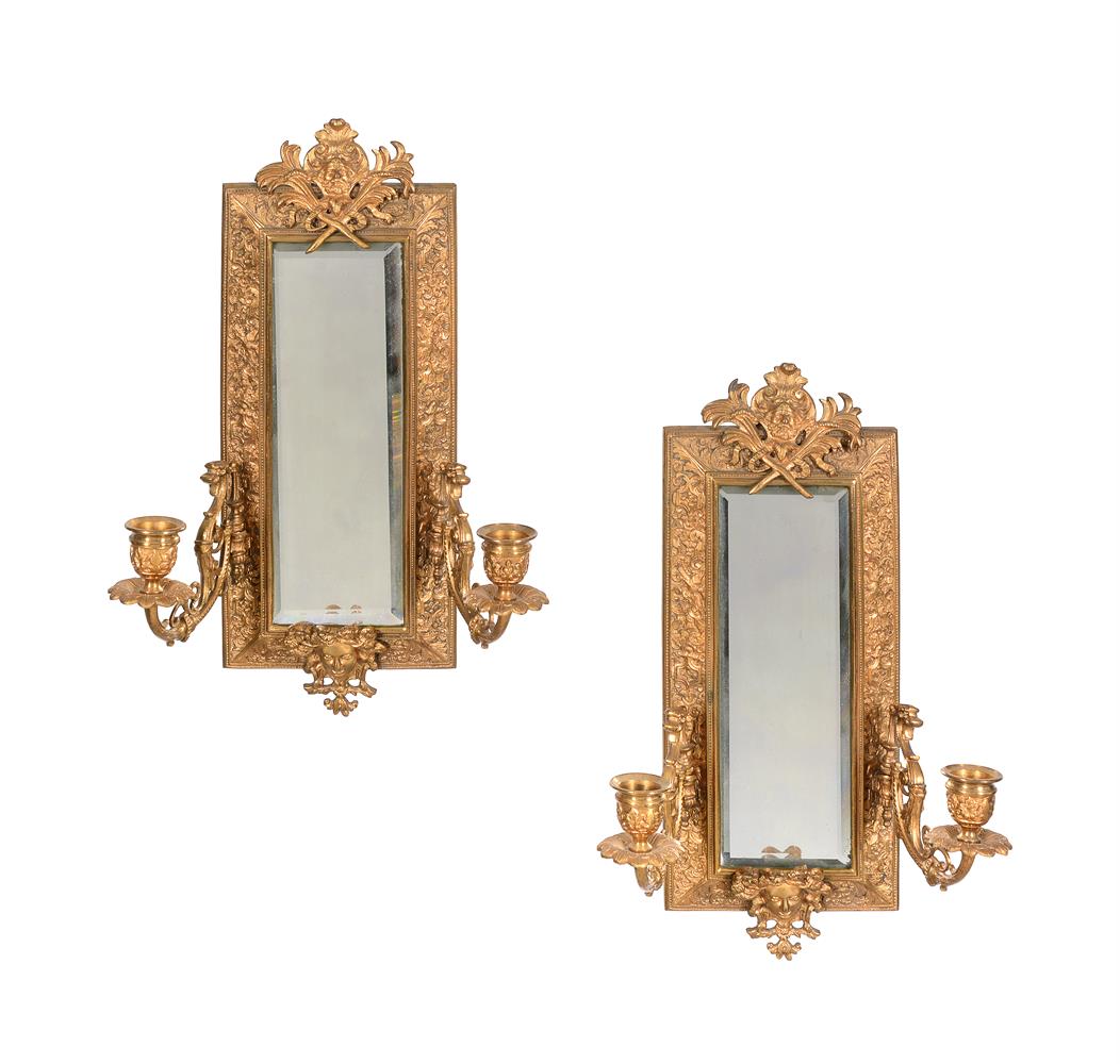 A PAIR OF GILT METAL GIRANDOLES