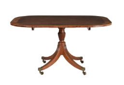 A REGENCY MAHOGANY AND SATINWOOD BANDED BREAKFAST TABLE