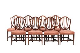 A MATCHED SET OF EIGHT MAHOGANY DINING CHAIRS