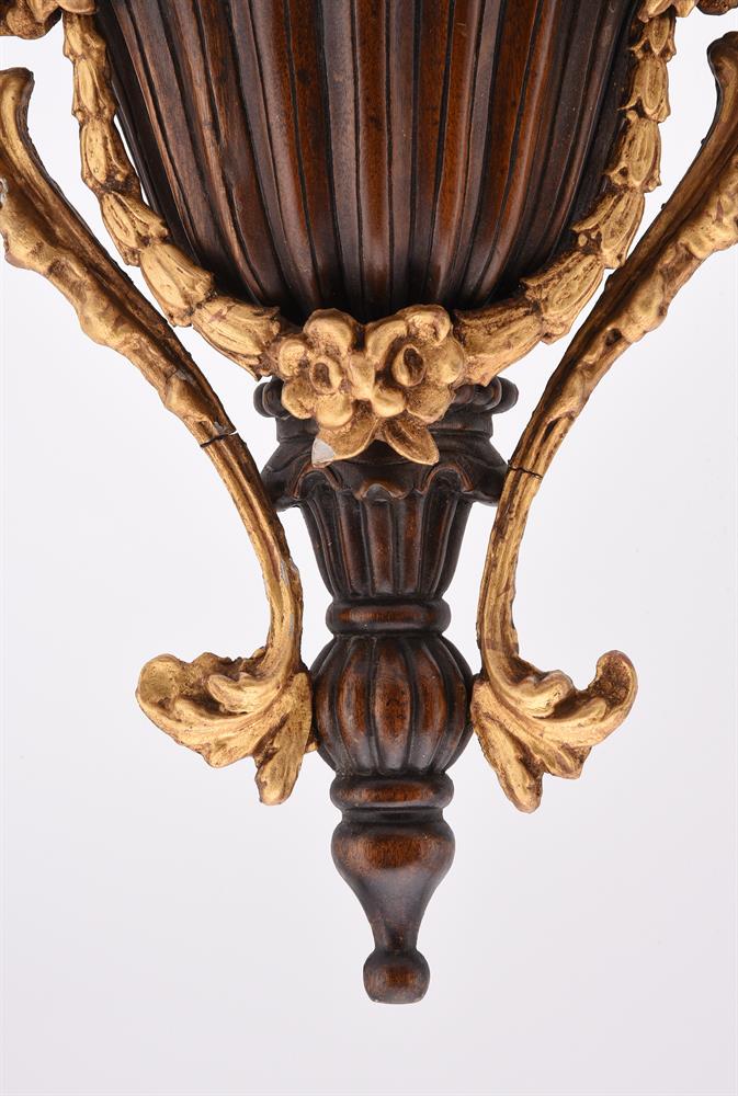 A PAIR OF MAHOGANY AND PARCEL GILT WALL BRACKETS - Image 2 of 2