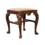 A GEORGE I WALNUT STOOL