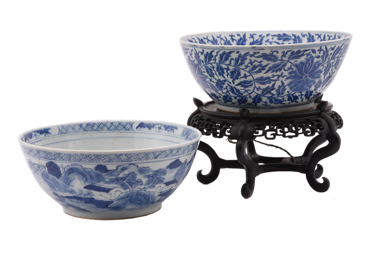 A CHINESE BLUE AND WHITE BOWL