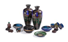 A GROUP OF VARIOUS CLOISONNE WARES