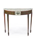 AN EDWARDIAN PAINTED AND STAINED PINE CONSOLE TABLE IN GEORGE II STYLE, EARLY 20TH CENTURY