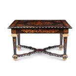 A DUTCH EBONISED, MARQUETRY AND BONE INLAID CENTRE TABLE, FIRST HALF 19TH CENTURY