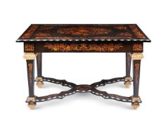 A DUTCH EBONISED, MARQUETRY AND BONE INLAID CENTRE TABLE, FIRST HALF 19TH CENTURY