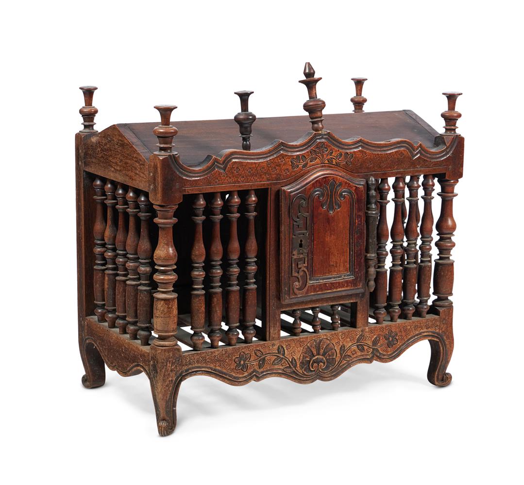 A FRENCH CARVED WALNUT DOLE CUPBOARD, 19TH CENTURY