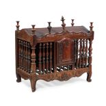 A FRENCH CARVED WALNUT DOLE CUPBOARD, 19TH CENTURY