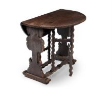 A CONTINENTAL GRAINED WOOD POSSIBLY FRUITWOOD, DROP LEAF TABLE, LATE 18TH OR 19TH CENTURY