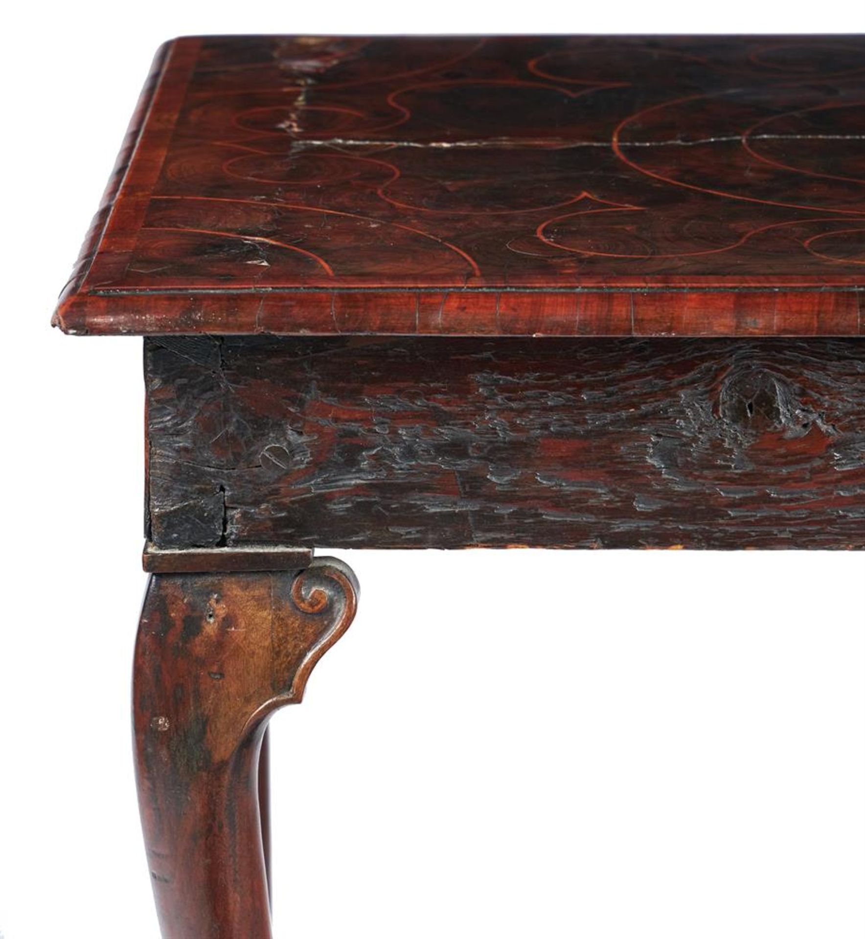 AN OYSTER VENEERED AND LINE INLAID SIDE TABLE, LATE 17TH CENTURY AND LATER - Image 7 of 7