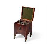 A REGENCY MAHOGANY AND LINE INLAID CELLARET, CIRCA 1815