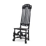 AN ANGLO DUTCH EBONISED FRUITWOOD SIDE CHAIR, LATE 17TH CENTURY
