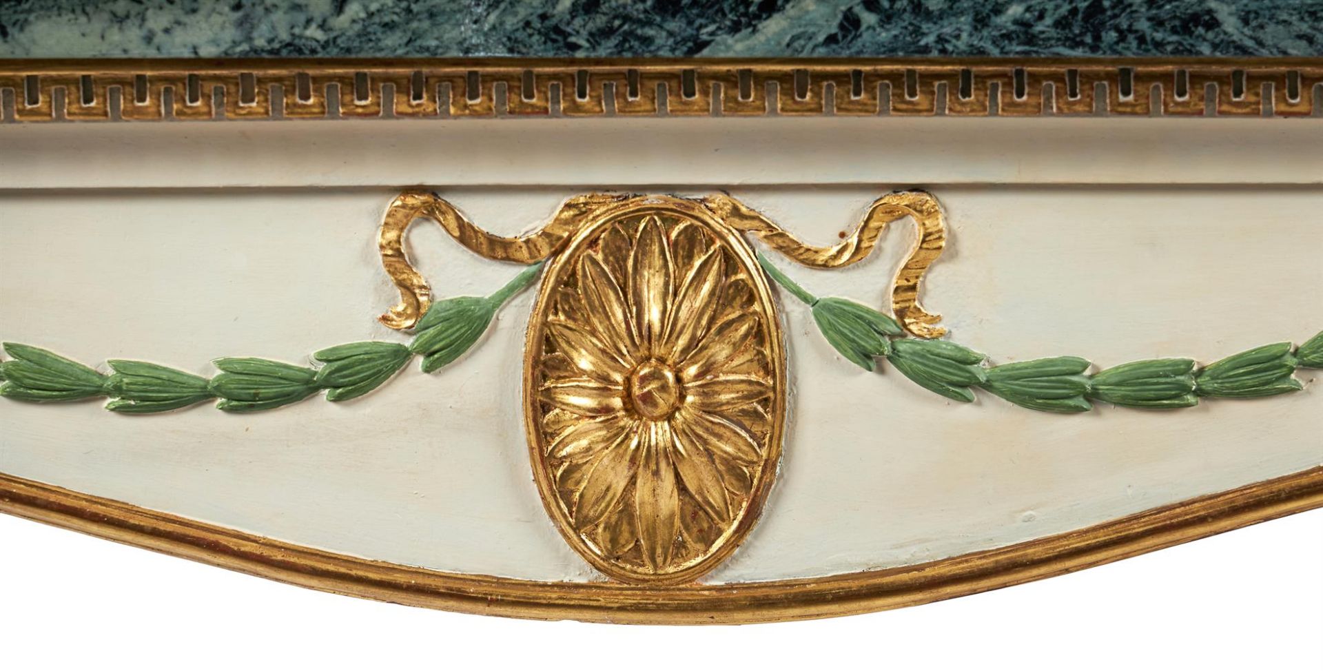 A GILTWOOD AND PAINTED CONSOLE TABLE IN GEORGE III STYLE, 20TH CENTURY - Image 6 of 6