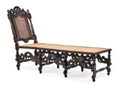 AN OAK DAY BED IN CHARLES II STYLE, INCORPORATING PERIOD ELEMENTS