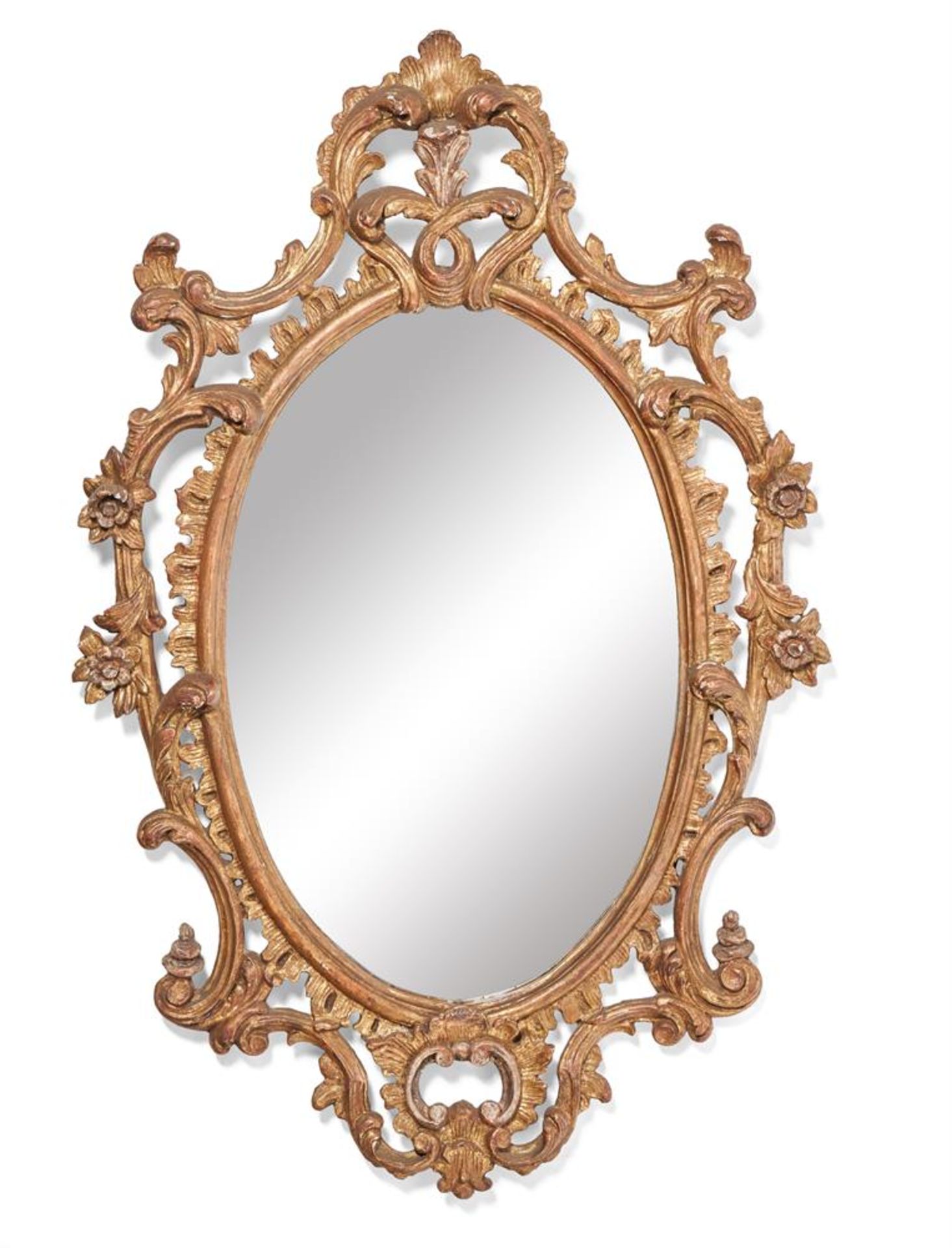 A PAIR OF CARVED GILTWOOD MIRRORS IN GEORGE III STYLE, 19TH CENTURY - Image 2 of 4