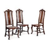 A SET OF THREE BEECH SIDE CHAIRS IN JAMES II STYLE, 19TH CENTURY
