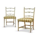 A PAIR OF SHORT LADDER BACK DINING CHAIRS IN GEORGE III STYLE, EARLY 20TH CENTURY