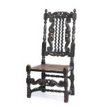 A STAINED OAK SIDE CHAIR, LATE 17TH CENTURY AND LATER