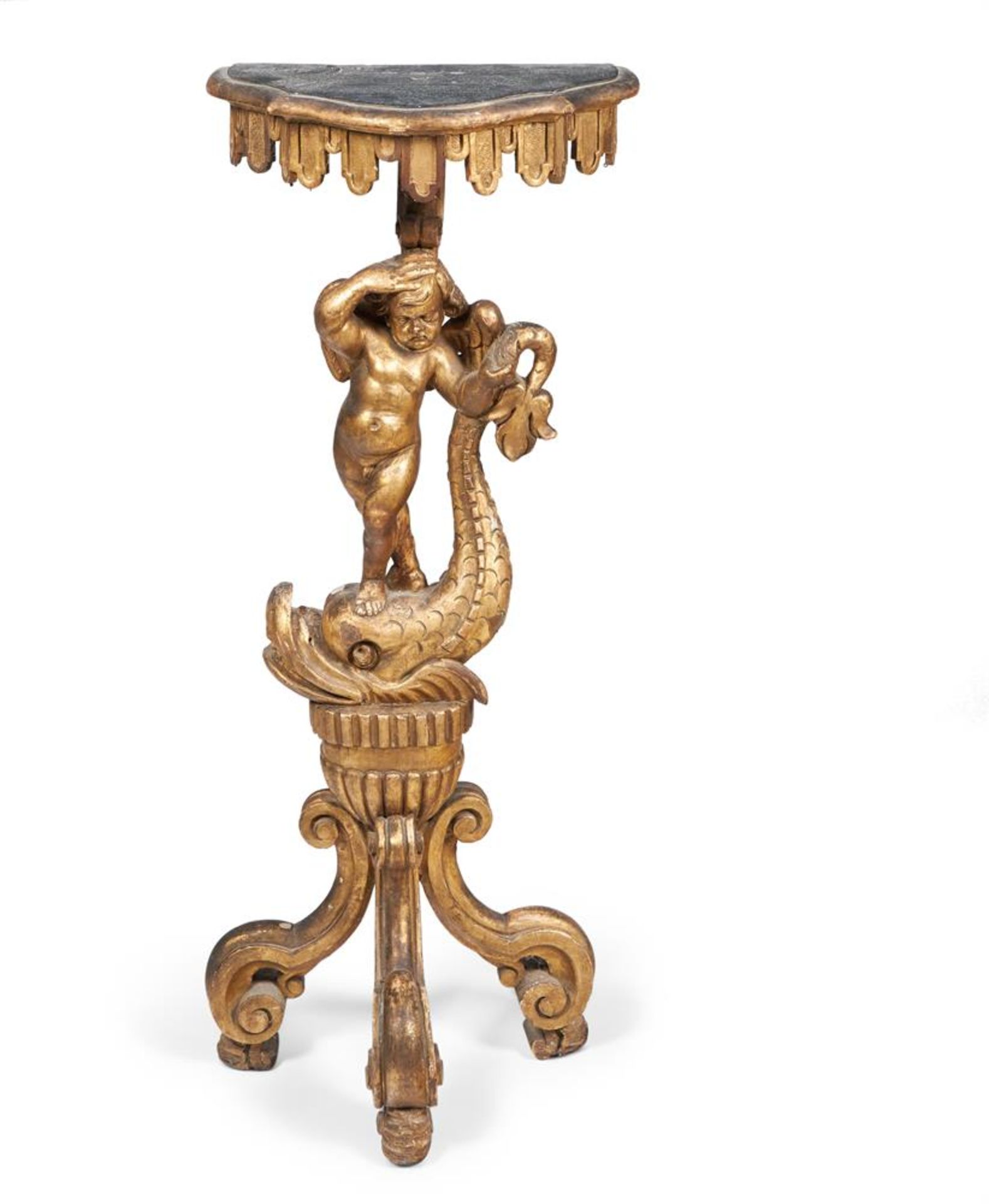 A NORTH ITALIAN GILTWOOD TORCHERE, 19TH CENTURY