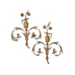 A PAIR OF ITALIAN GILTWOOD WALL APPLIQUES, 20TH CENTURY