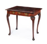 AN OYSTER VENEERED AND LINE INLAID SIDE TABLE, LATE 17TH CENTURY AND LATER