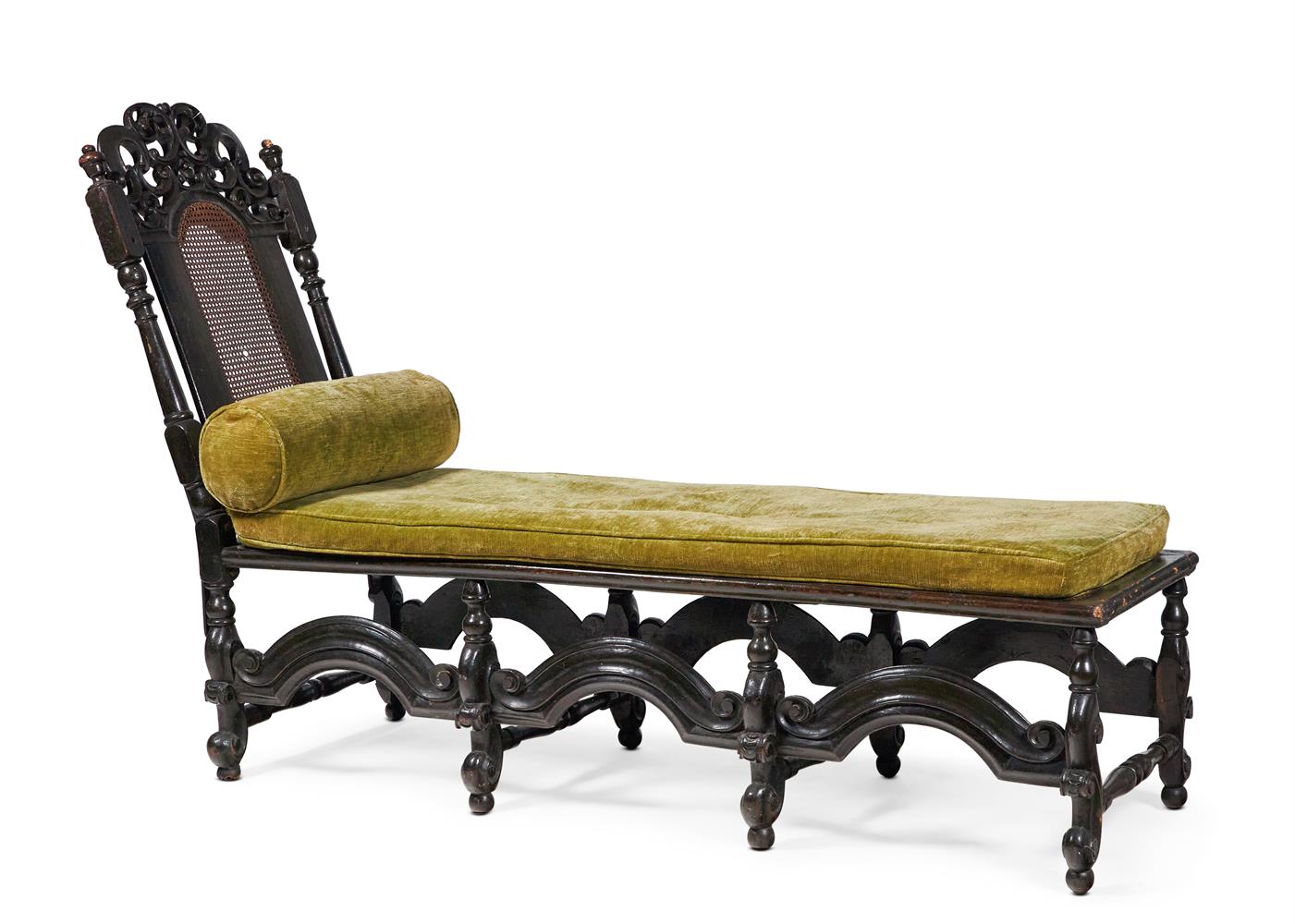 AN EBONISED AND CANEWORK DAY BED, LATE 17TH CENTURY AND LATER - Image 2 of 2