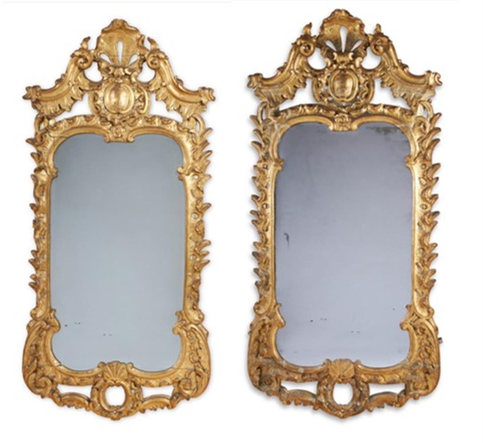 A PAIR OF GEORGE III GILTWOOD MIRRORS IN THE MANNER OF MATTHIAS LOCK, CIRCA 1750 - Image 2 of 4