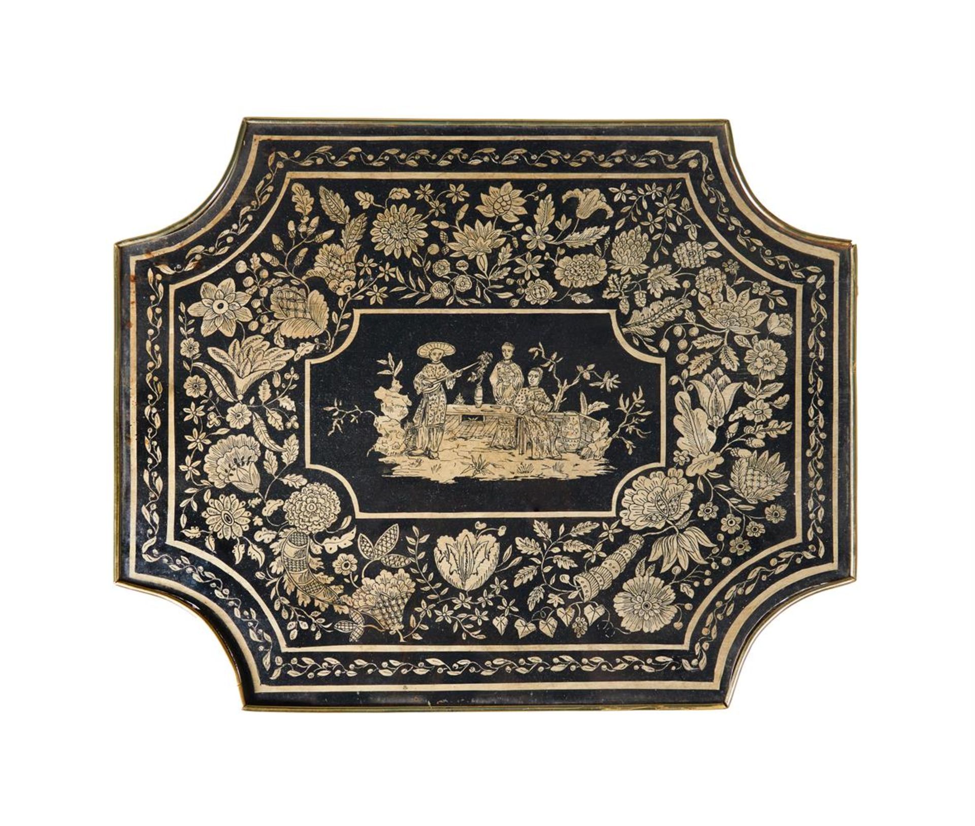 AN EBONISED AND PAINTED OCCASIONAL TABLE IN REGENCY TASTE, EARLY 20TH CENTURY AND LATER - Image 2 of 2