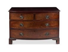 A MAHOGANY BOWFRONT CHEST OF DRAWERS, 19TH CENTURY