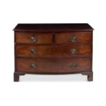 A MAHOGANY BOWFRONT CHEST OF DRAWERS, 19TH CENTURY